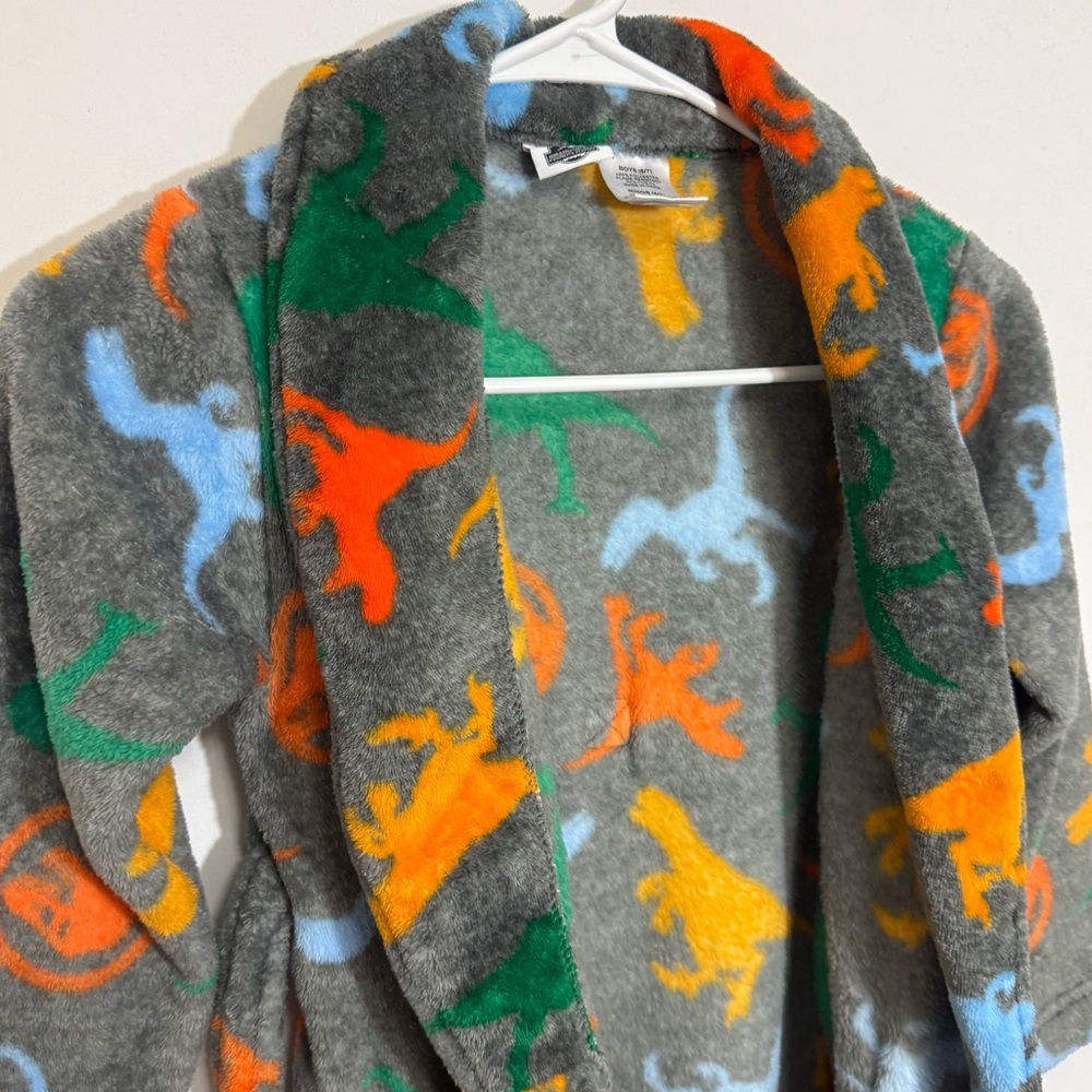 Jurassic World Kids Fleece Robe Dinosaur Print - Boys Size 6/7 - Picture 5 of 14